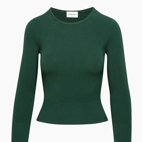 NWT Aritzia SUNDAY BEST Blanca Sweater Scarab Green M - Picture 1 of 4